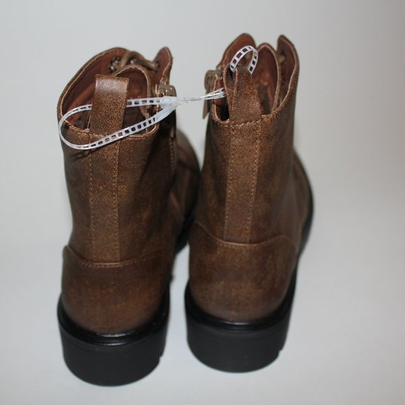 Forever Tan Brown Notice-09 Lace-Up Boots Womens 8 - Picture 4 of 5